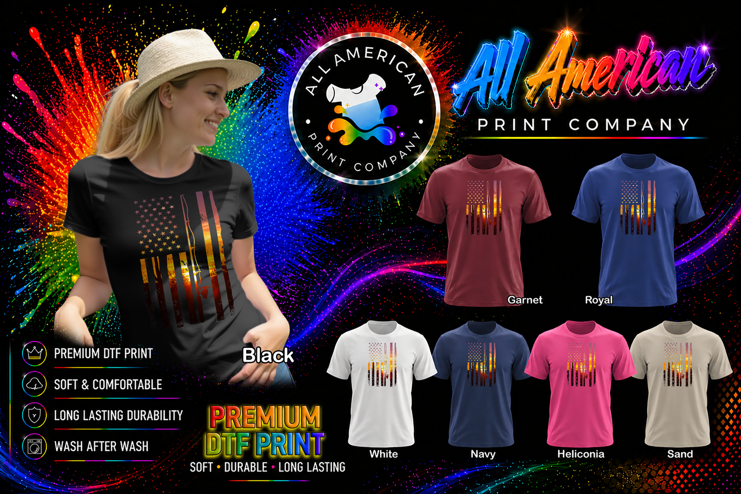 T-Shirt - Fishing - Flag (v3)