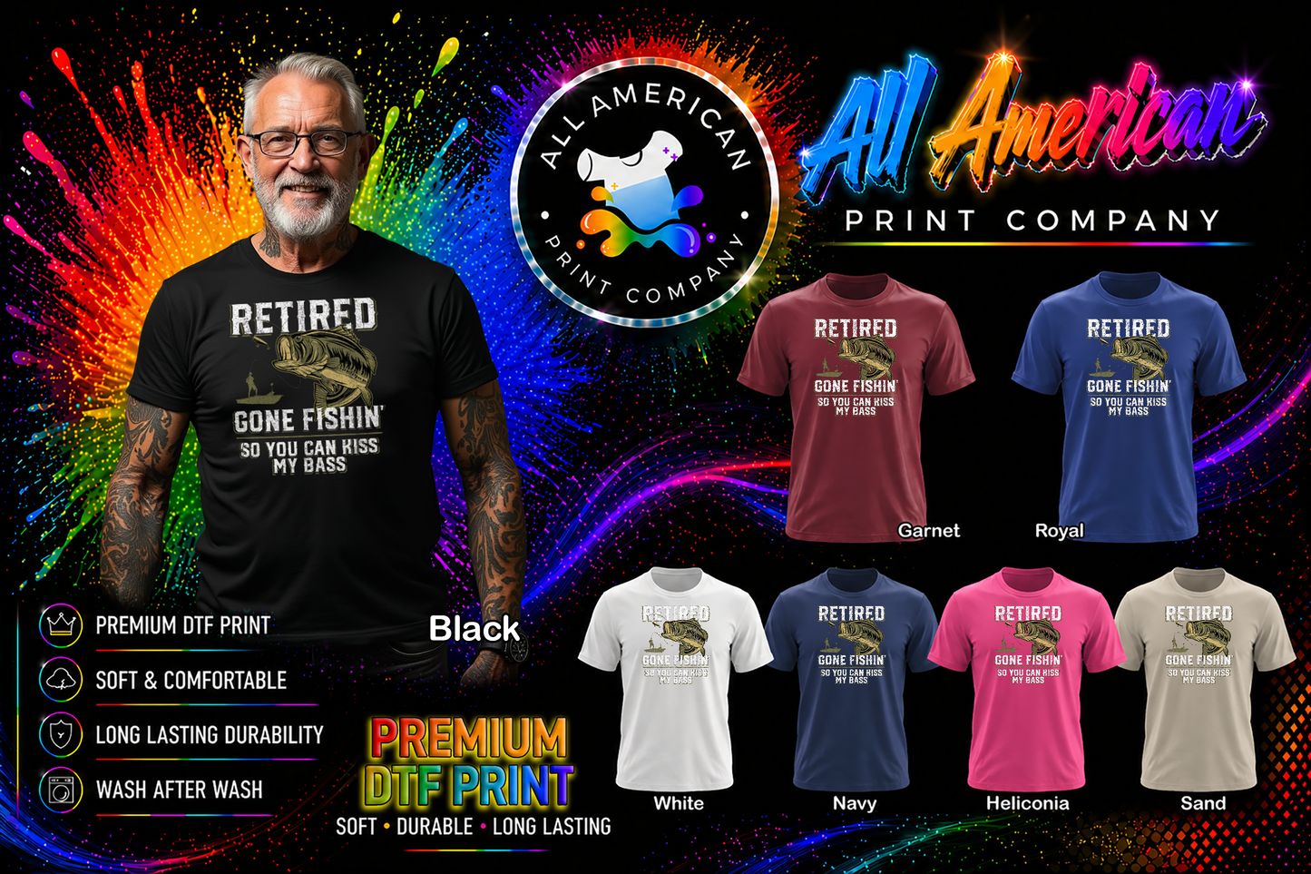 T-Shirt - Fishing - Retired Kiss My Bass
