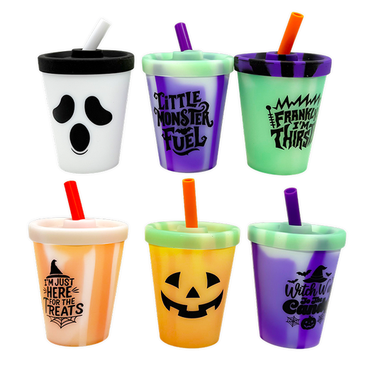 Halloween 8oz Silicone Kids Cup with Lid & Straw - 6/Display: Wholesale Price
