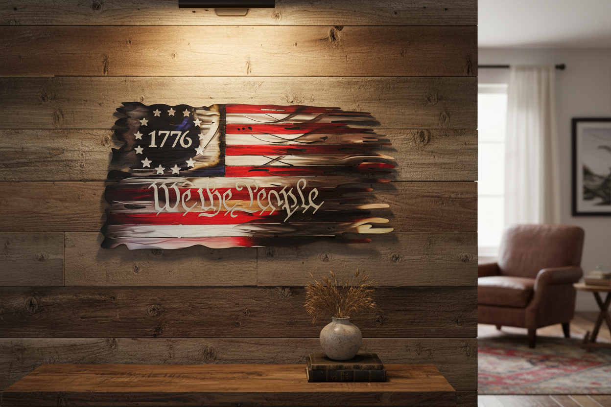 We The People Flag Metal Wall Decor