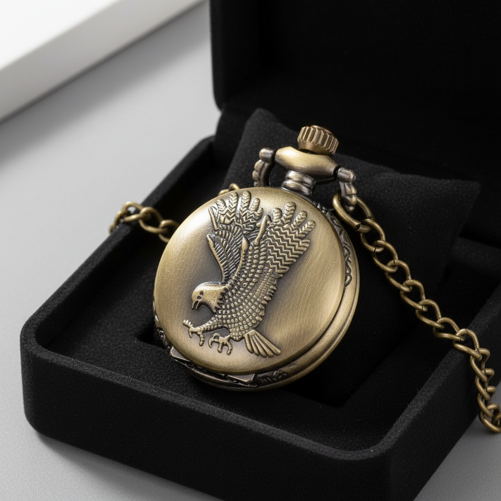 Pocket Watch Necklace - Eagle Landing