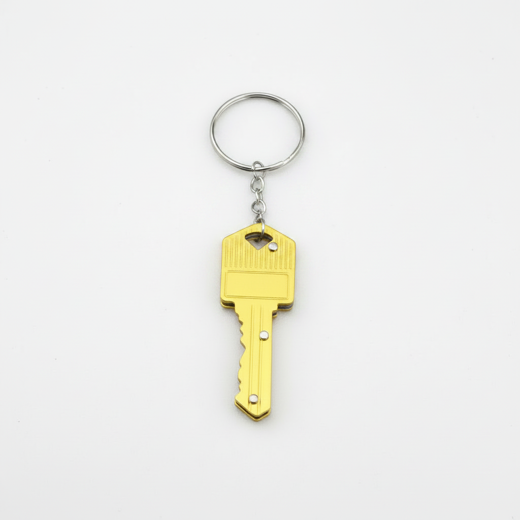 Gold Mini Key Shaped Folding Knife Keychain
