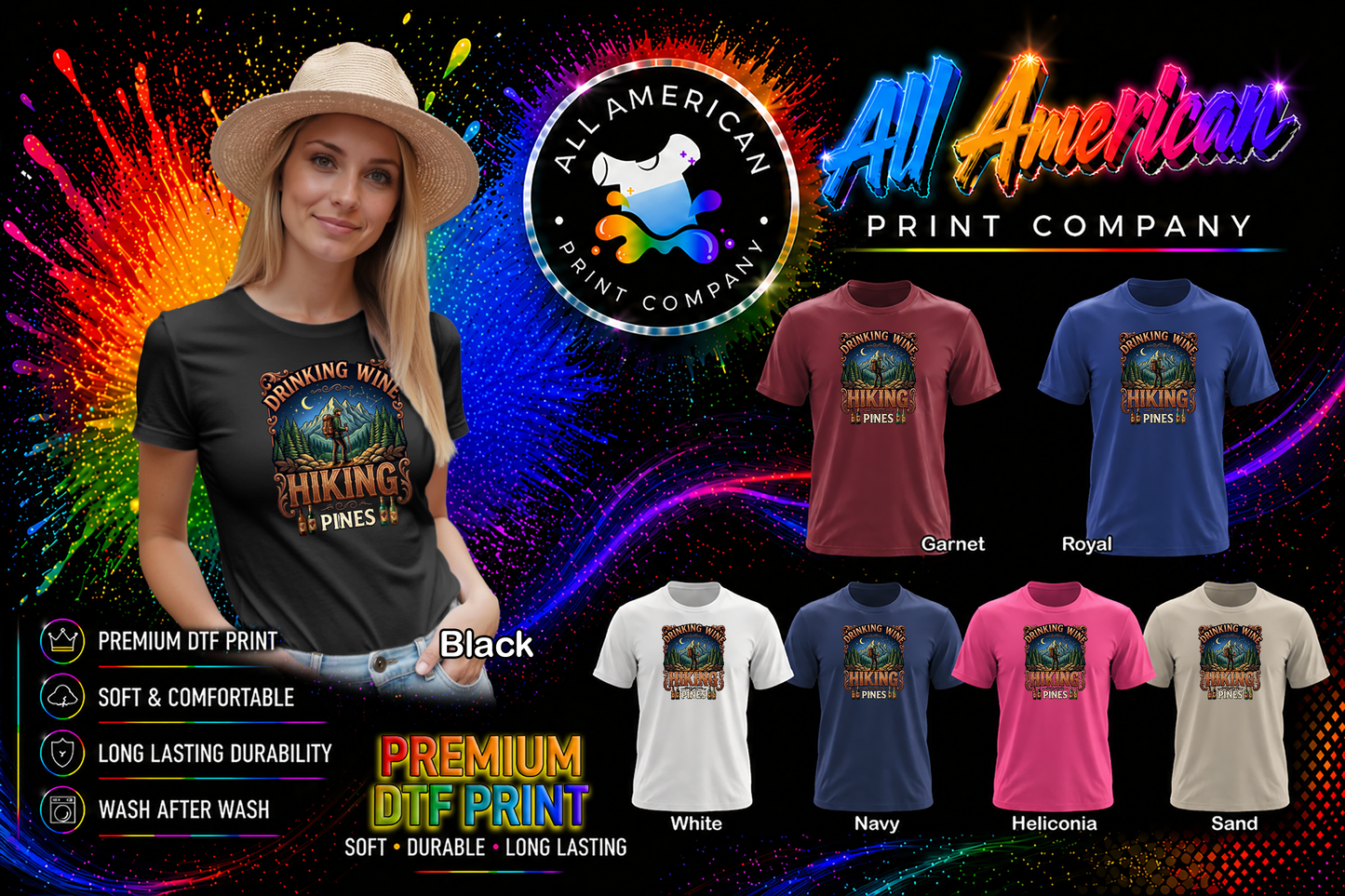 T-Shirt - Camping - Hiking Pines