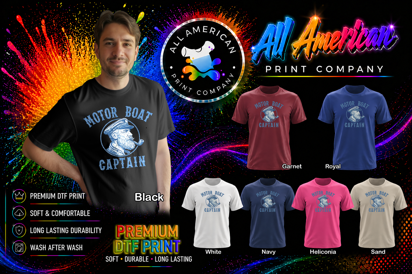 T-Shirt - Fishing - Motor Boat Captain