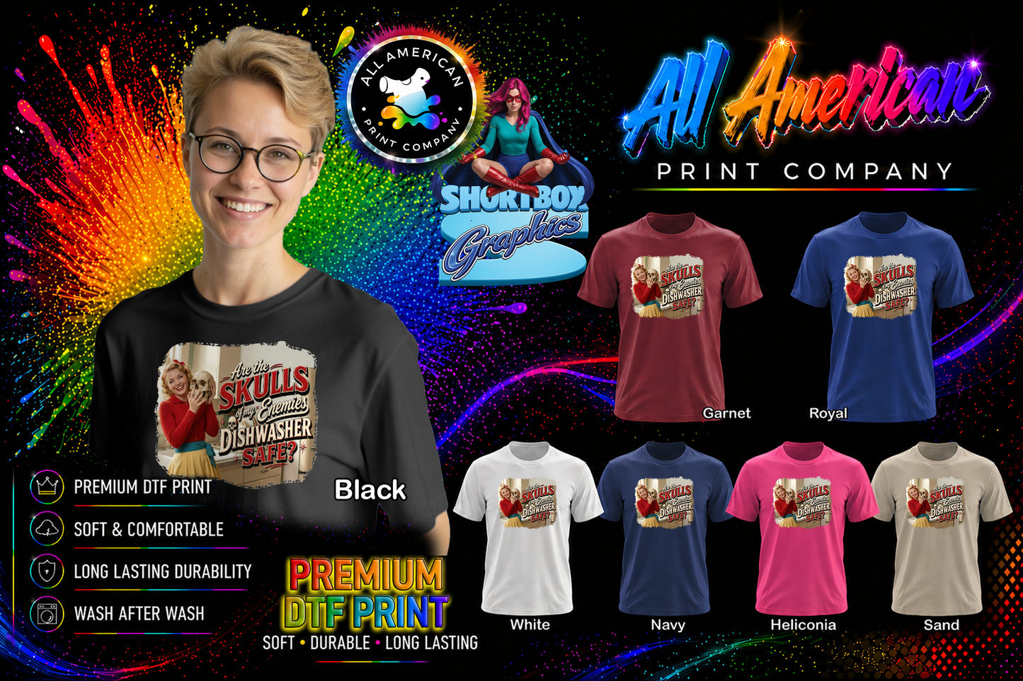 T-Shirt - Skulls of Enemies (v2) - Retro Housewife Designs