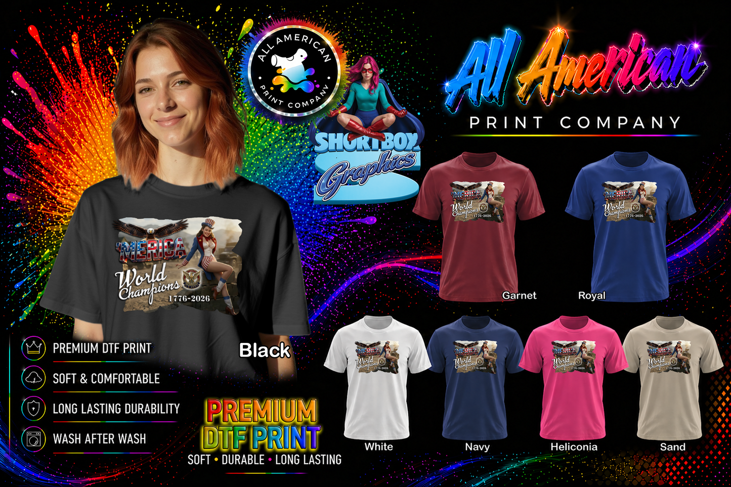 T-Shirt - World Champions USArmy - Retro Housewife Designs