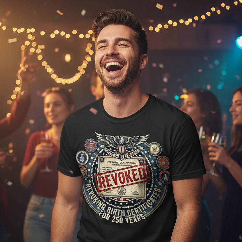 T-Shirt - Revoking Birth Certificates for 250 Years