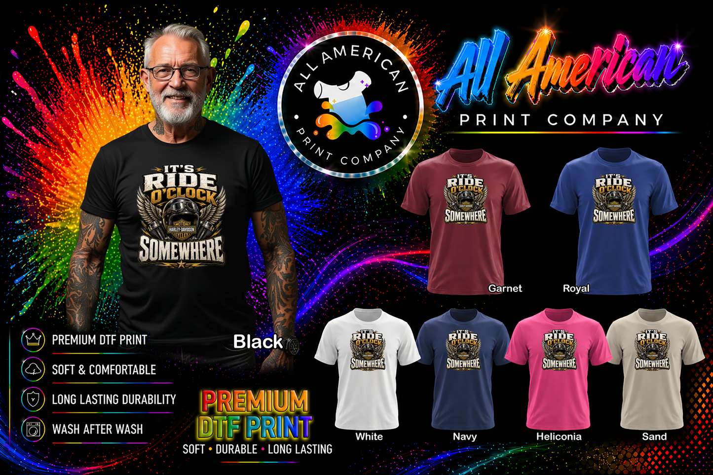 T-Shirt - Motorcycle - Ride O'Clock