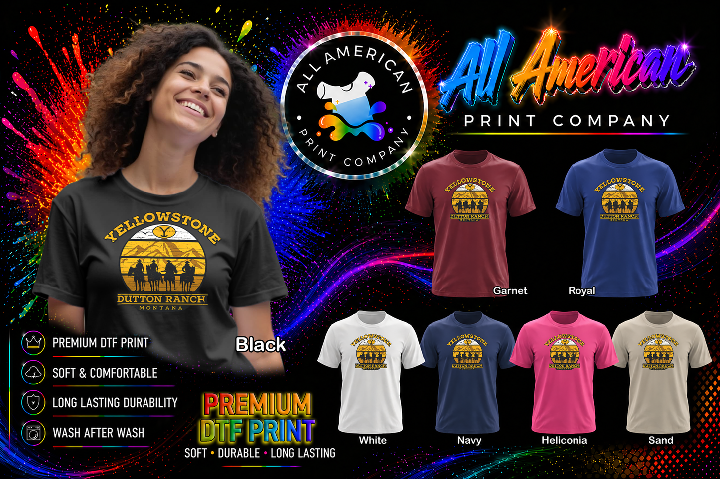 T-Shirt - Yellowstone - Sunset