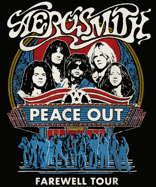 Aerosmith Vintage Style Peace Out Farewell Tour T-Shirt