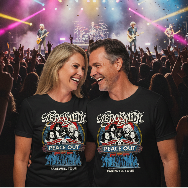 Aerosmith Vintage Style Peace Out Farewell Tour T-Shirt