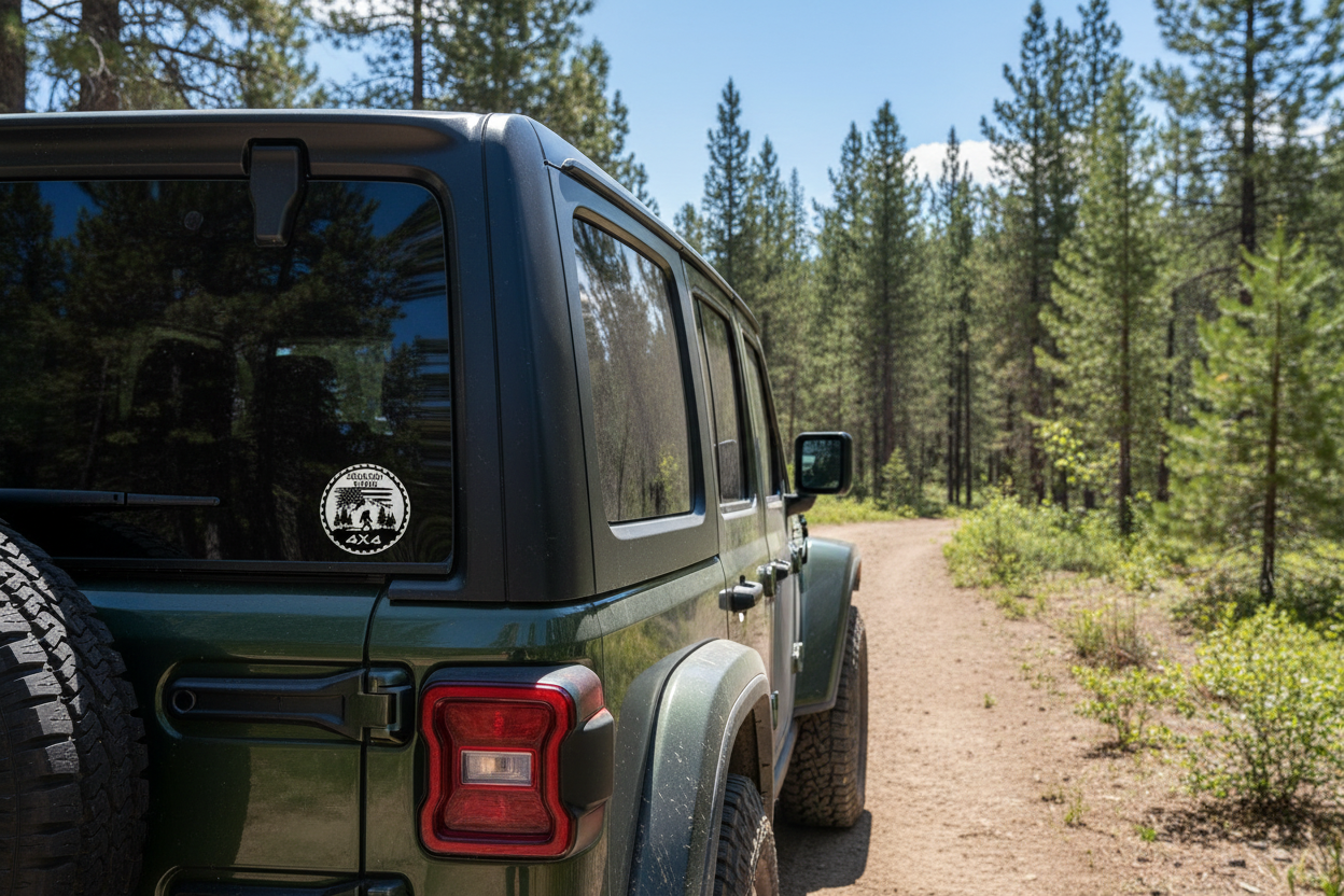 Squatch Rated 4X4 Metal Car Sticker