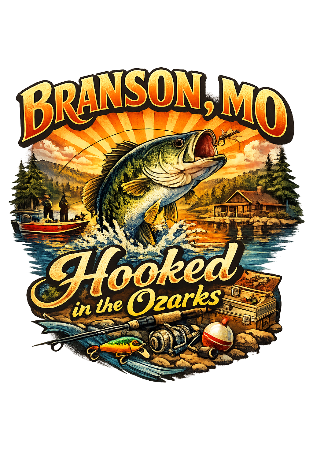 T-Shirt - Branson - Hooked on Ozarks