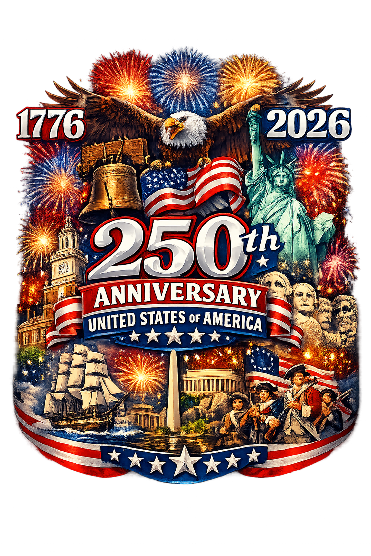 T-Shirt - 250th Anniversary USA Starburst (Version 1)