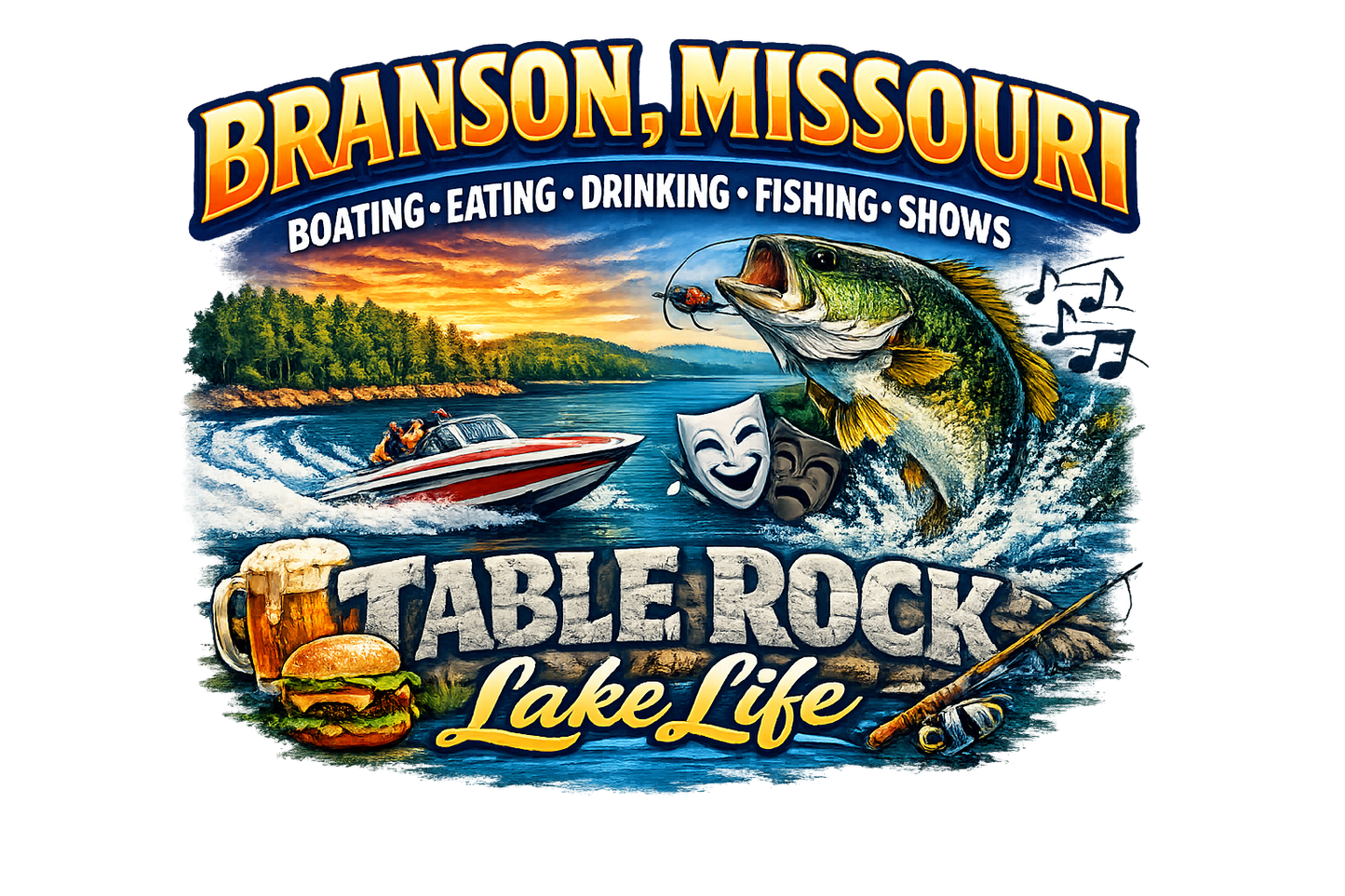 T-Shirt - Branson - Table Rock Lake Boatin