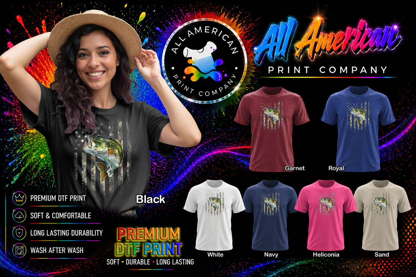 T-Shirt - Fishing - Flag (v2)