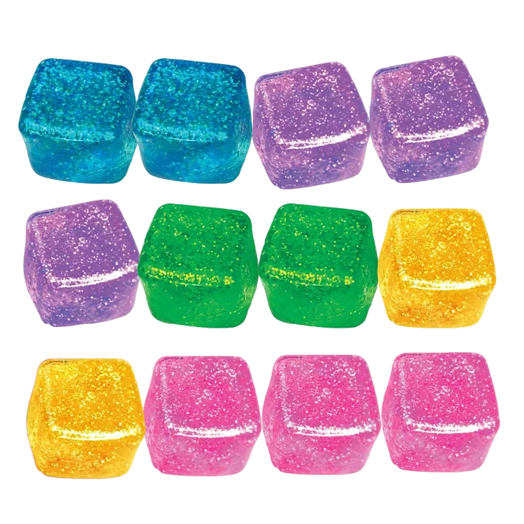 Fun Doh Squish & Squeeze Sparkle Cube Fidget Toy- 12/Display: Wholesale Price