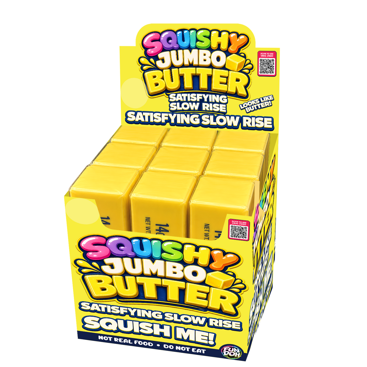 Fun Doh 10" JUMBO Butter Squish Slow Rise Toy- 9/Display: Wholesale Price