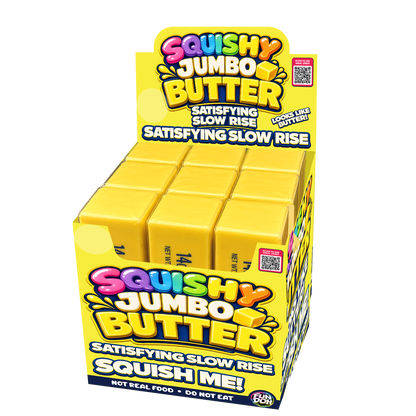 Fun Doh 10" JUMBO Butter Squish Slow Rise Toy- 9/Display: Wholesale Price