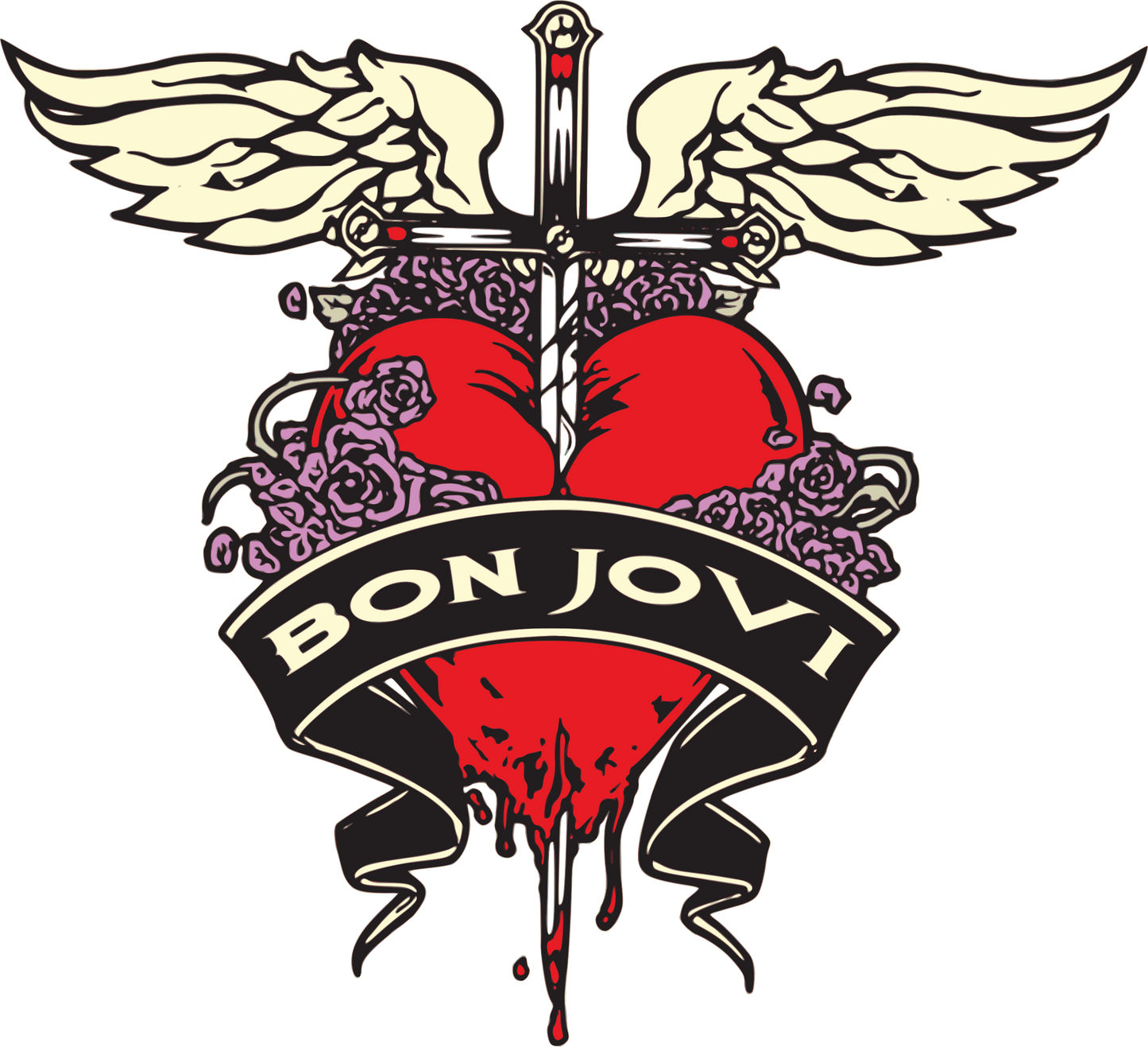 Bon Jovi Vintage Style Logo T-Shirt