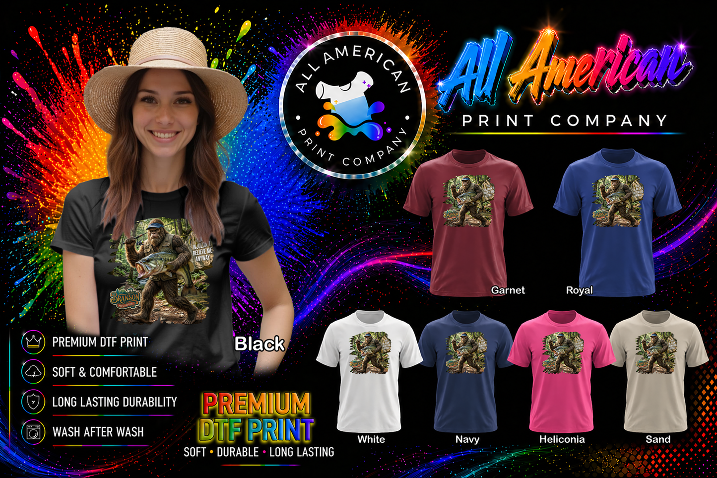 T-Shirt - Fishing - Bigfoot - Believe