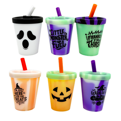 Halloween 8oz Silicone Kids Cup with Lid & Straw - 6/Display: Wholesale Price