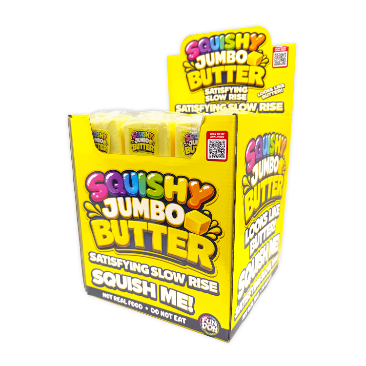 Fun Doh 10" JUMBO Butter Squish Slow Rise Toy- 9/Display: Wholesale Price