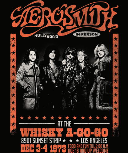Aerosmith Vintage Style Whiskey A-Go-Go T-Shirt