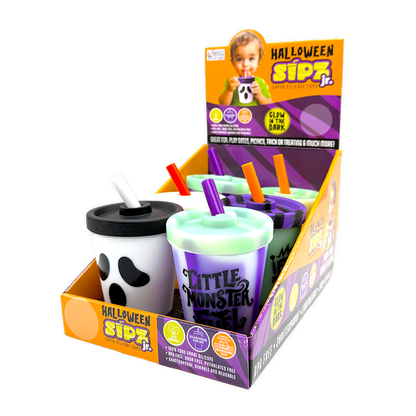 Halloween 8oz Silicone Kids Cup with Lid & Straw - 6/Display: Wholesale Price