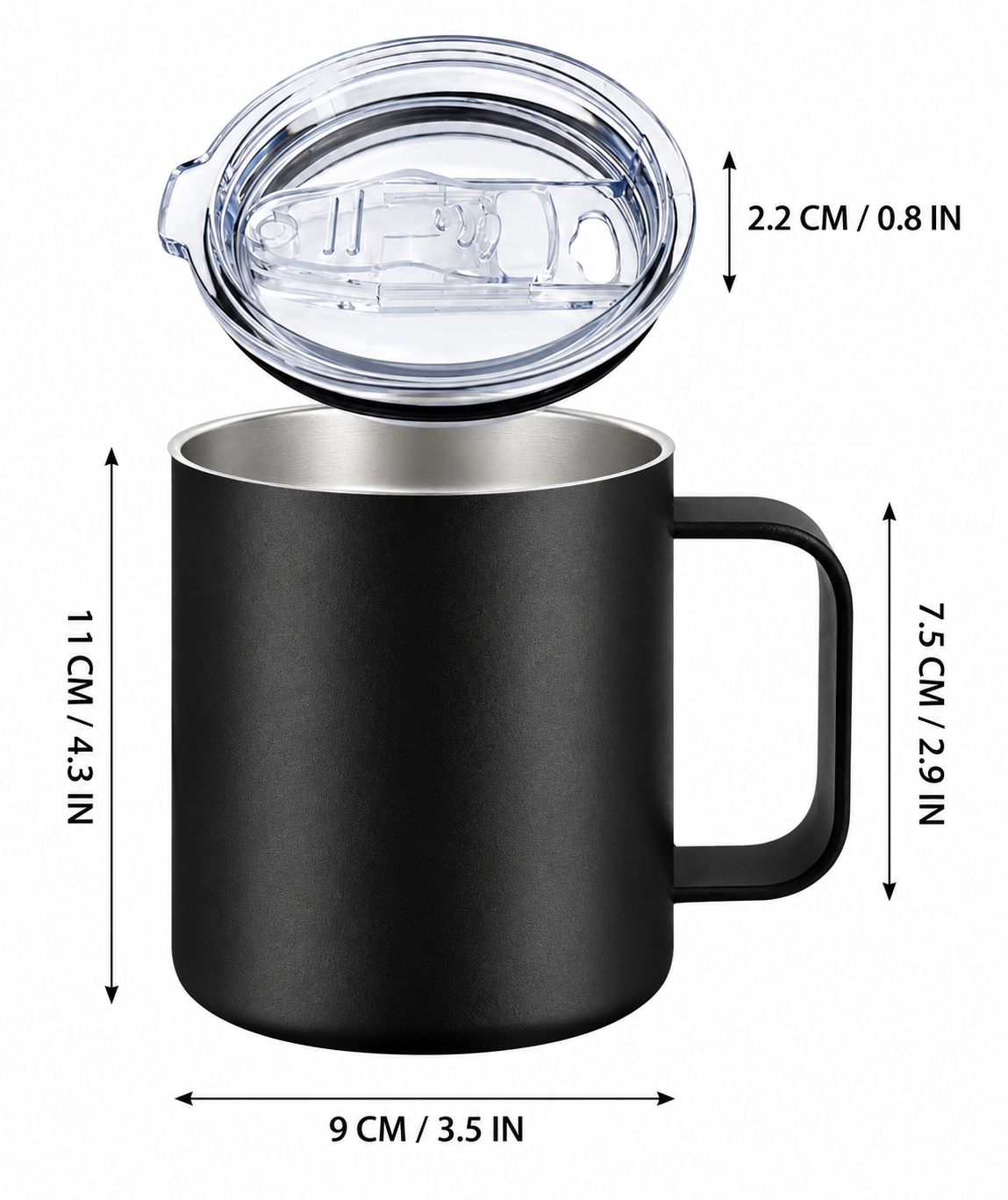 Stainless Steel Coffee Mug - 12oz Vacuum Insulated Double Wall Mug - Customized