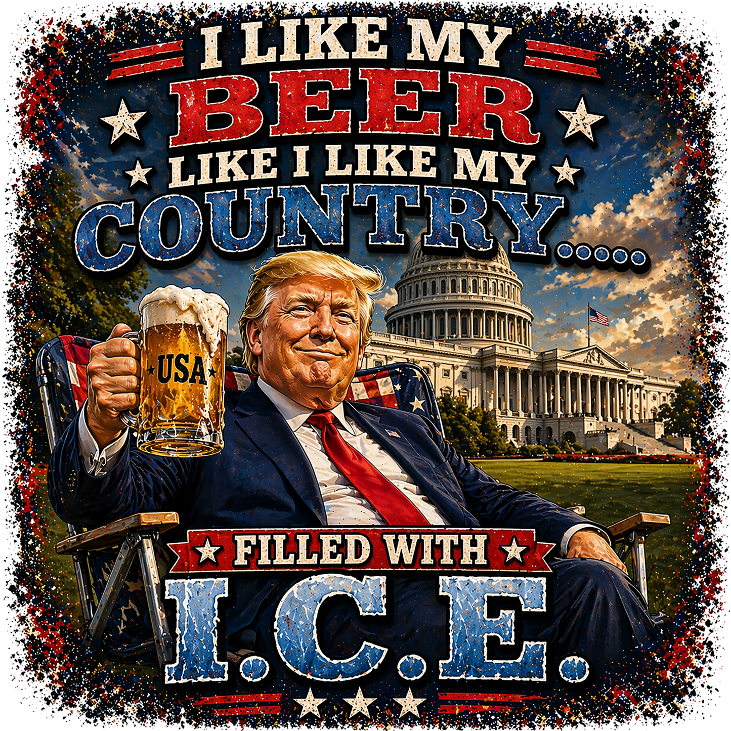 T-Shirt - I like my Beer like I like my Country....