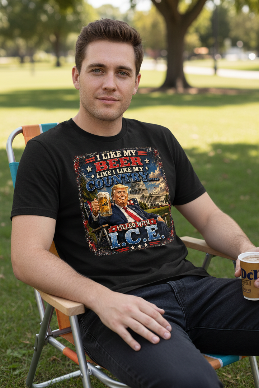 T-Shirt - I like my Beer like I like my Country....