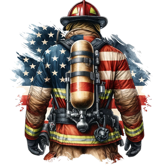T-Shirt - Firefighter - Flag