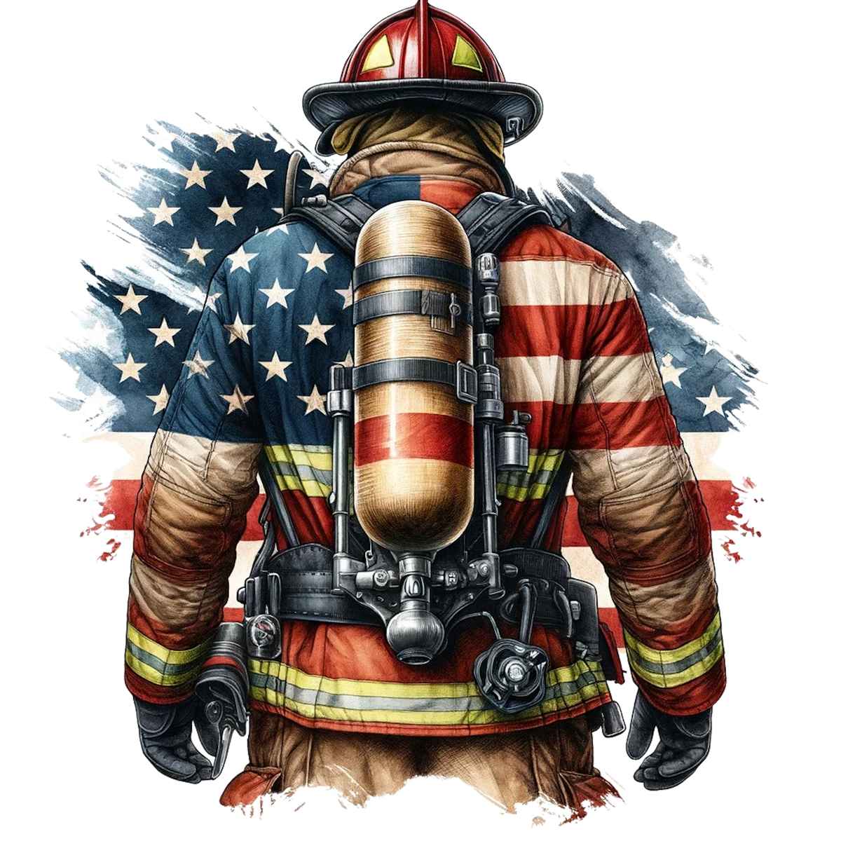 T-Shirt - Firefighter - Flag