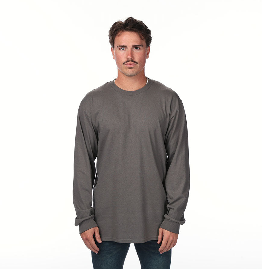 Gildan G540 long-sleeve T-shirt in Charcoal