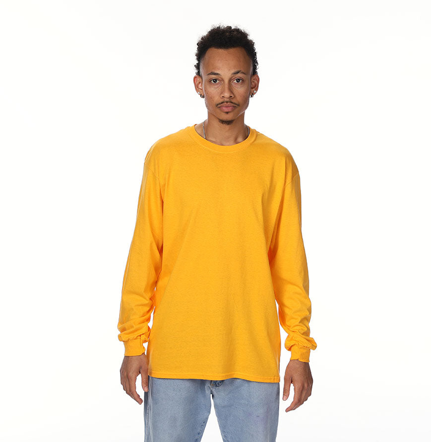 Gildan G540 long-sleeve T-shirt in Gold