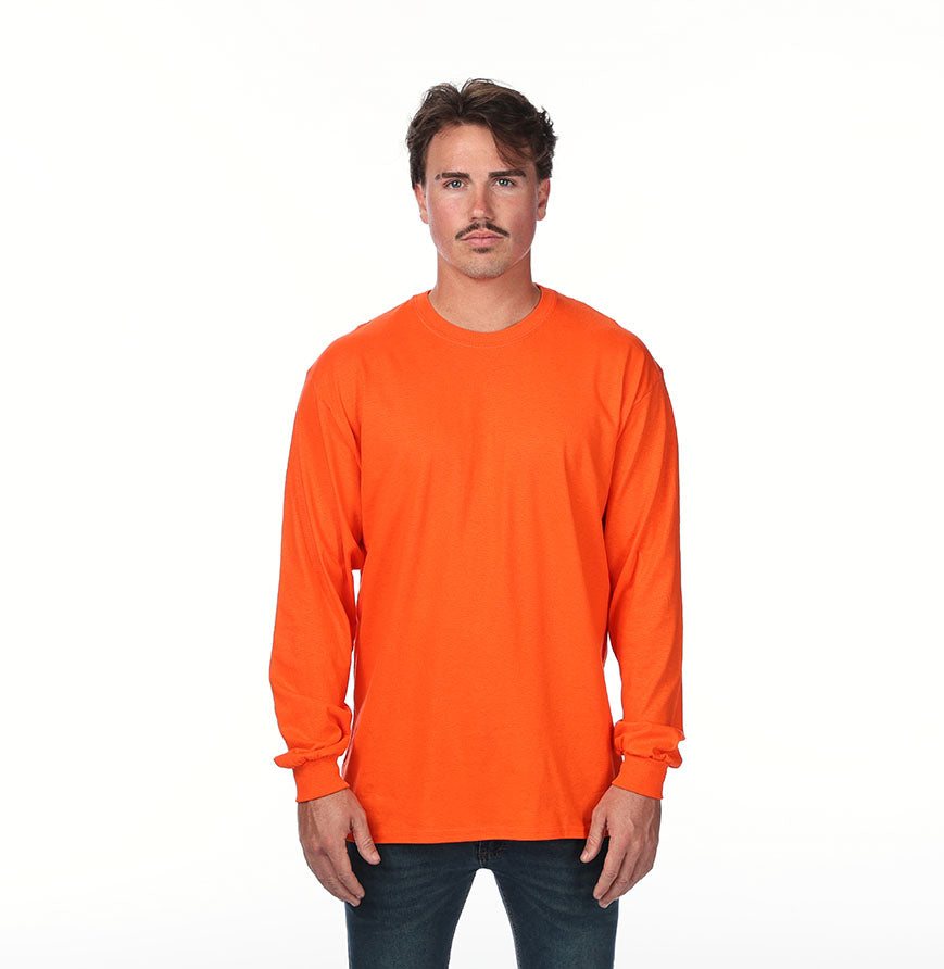 Gildan G540 long-sleeve T-shirt in Orange