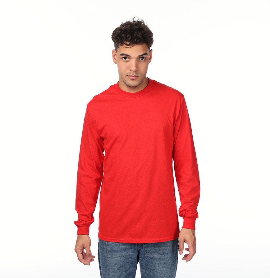 Gildan G540 long-sleeve T-shirt in Red