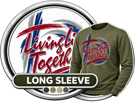 Gildan G540 Long-Sleeve T-Shirt Living Life Together badge