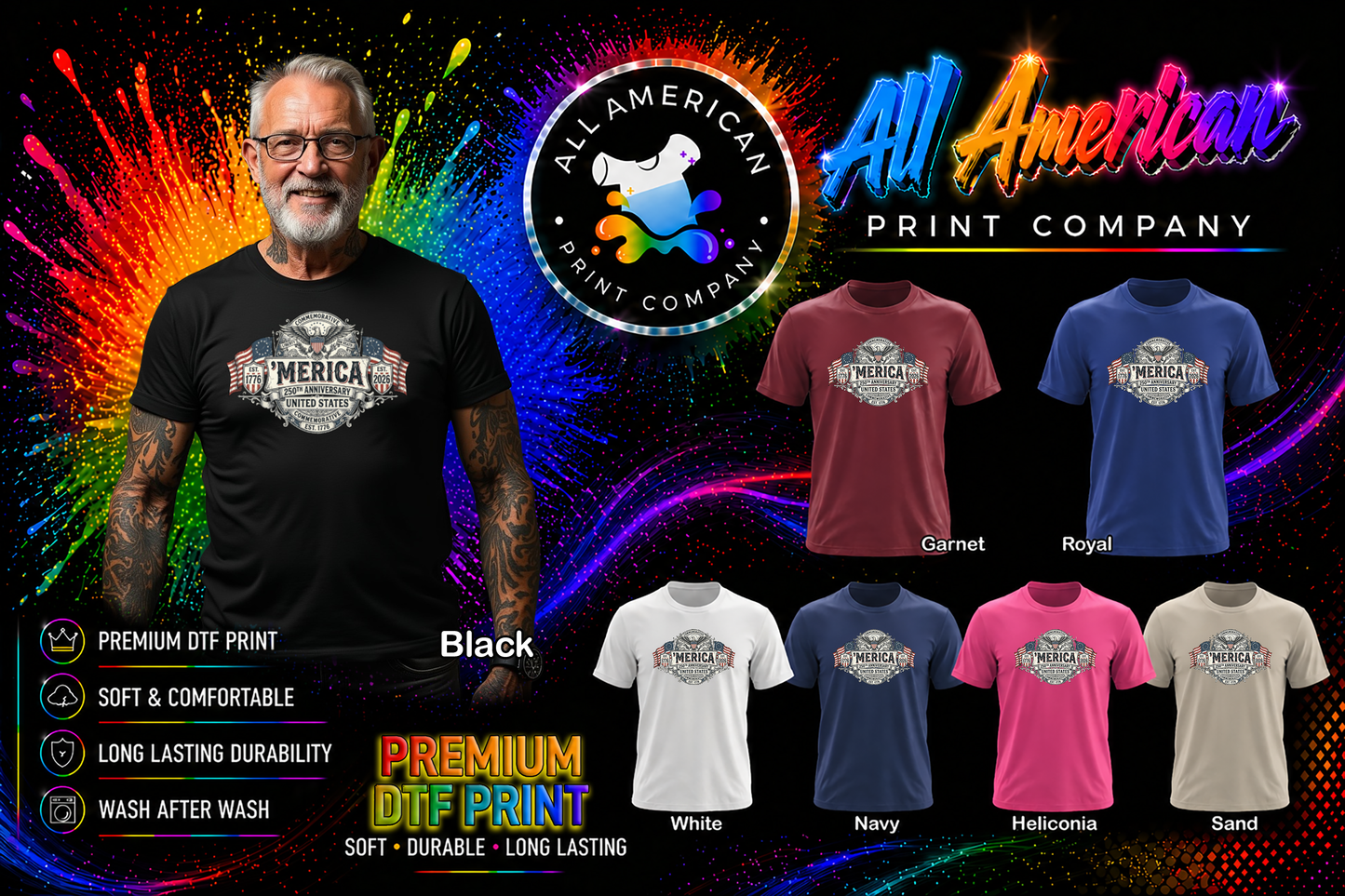T-Shirt - 250th Anniv - Colonial Style