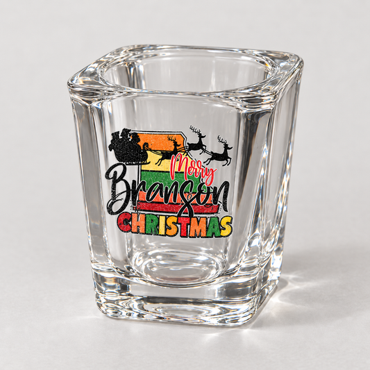 Printed 2.2 oz Clear Whiskey Glasses, Square Shot Glass