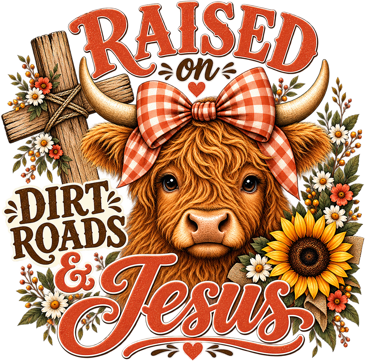 Raised on Dirt Roads and Jesus - T-shirt