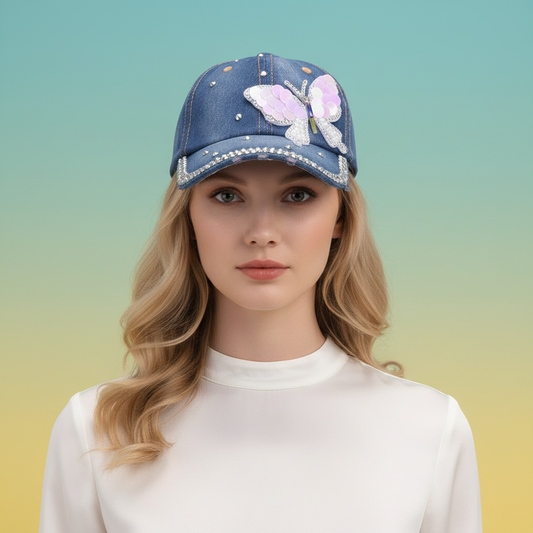 Bling Hat - Pink Butterfly