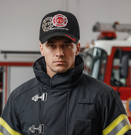 Fire Department Hat - Black