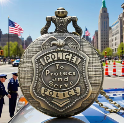 Pocket Watch Necklace - Police
