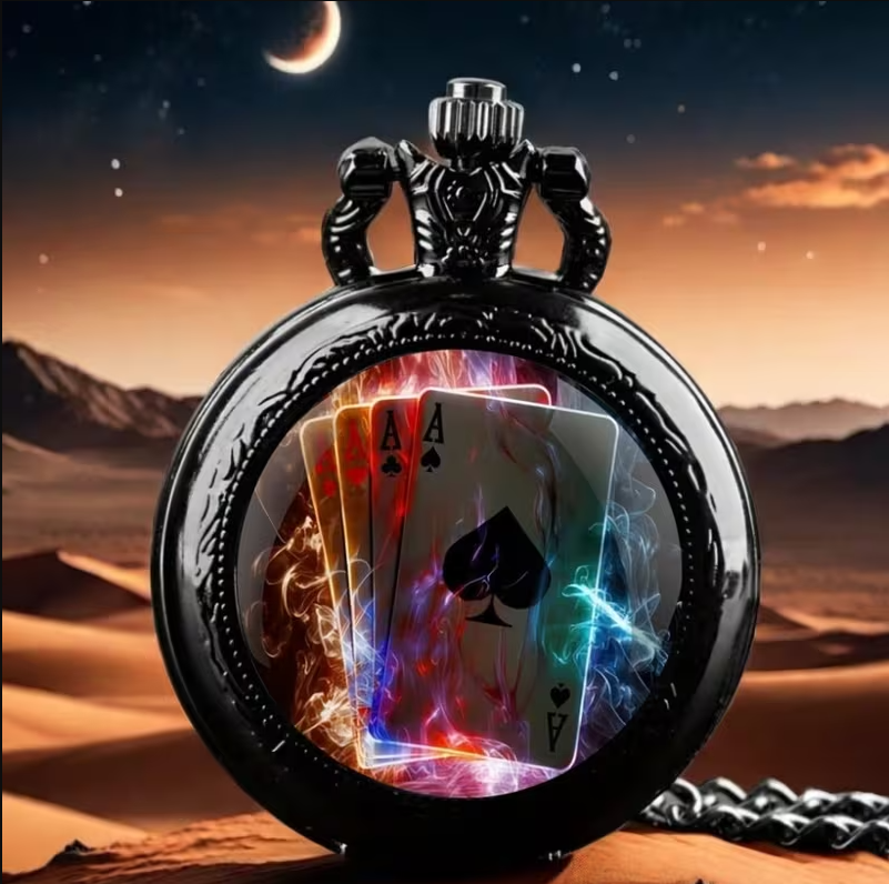 Pocket Watch Necklace - Cards