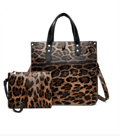 Brown Leopard Print Purse