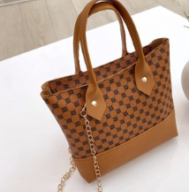 Brown Plaid Colored Handbag