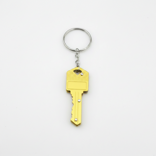 Gold Mini Key Shaped Folding Knife Keychain