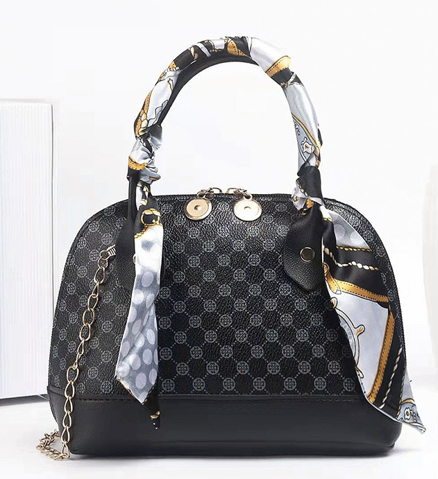 Vintage Printed Handbag/Crossbody Bag - Black